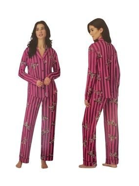 Room Service Zebra Stripe Pink Women's Pajama Set